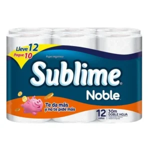Papel higiénico Sublime Doble hoja 12 rollos de 30 mts