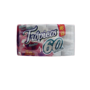Papel higiénico Trópicos 60 MT X 16 rollos hoja simple