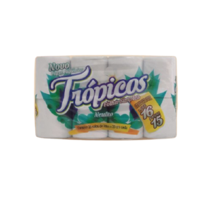 Papel higiénico Trópicos 30 MT X 16 rollos hoja simple