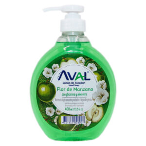 Jabón liquido de manos Aval con válvula de 400 ml Flor de Manzano