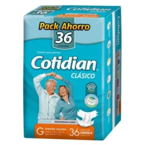 Pañal adulto Cotidian clasico G X 36 unidades