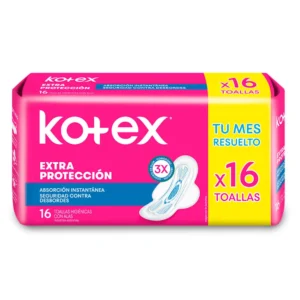 Toalla femenina Kotex Normal Con Alas 16 Unidades