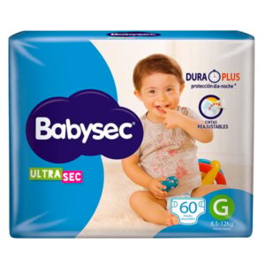 Pañal Babysec Ultra G. 60 unidades - 8.5 A 12 Kg
