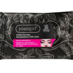 Toallitas húmedas desmaquillantes de ojos X 20 Unidades Youngirl