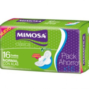 Toalla Mimosa Clasica Normal Con Alas X 16 Unidades Pack Ahorro
