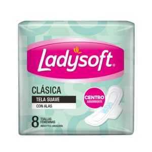 Toalla femenina Ladysoft Clásica Tela Suave Con Alas X 8 Unidades