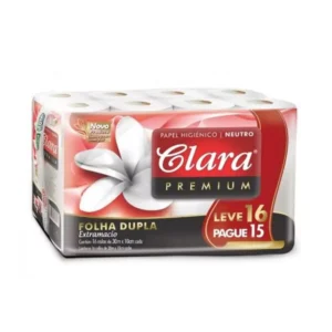Papel higiénico Clara 16 rollos 30 mts por rollo doble hoja